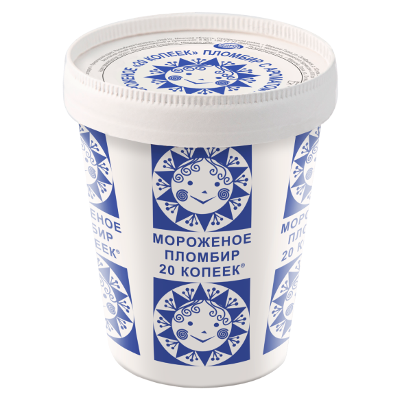 «20 KOPEEK» vanilla ice cream glass cardboard